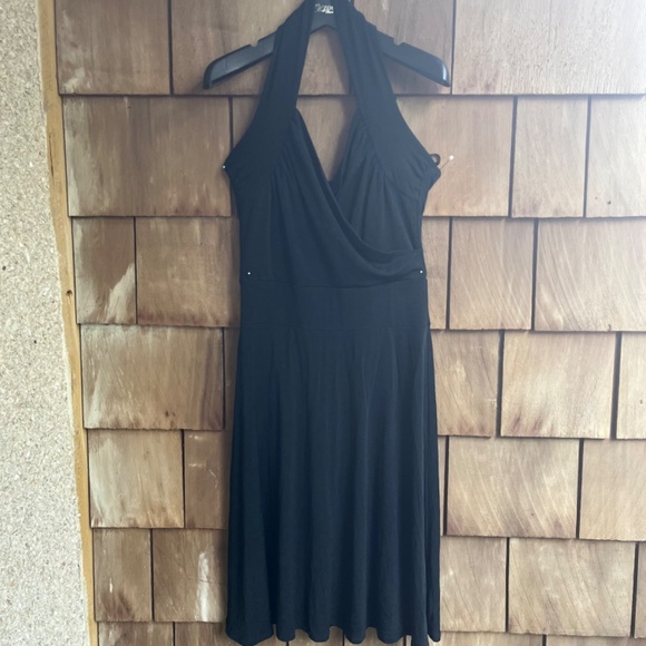 🇺🇸 Anne.x Marilyn Halter Neck Black Jersey Dress - Size S – Made in USA - Picture 2 of 12